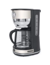 10 tasses-1000 W-Cadran rétro- Arrêt auto-Porte-filtre amovible-Crème inox - MUSE