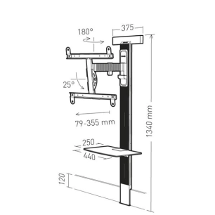 Colonne + support inclinable et orientable - 30'' 65'' - ERARD