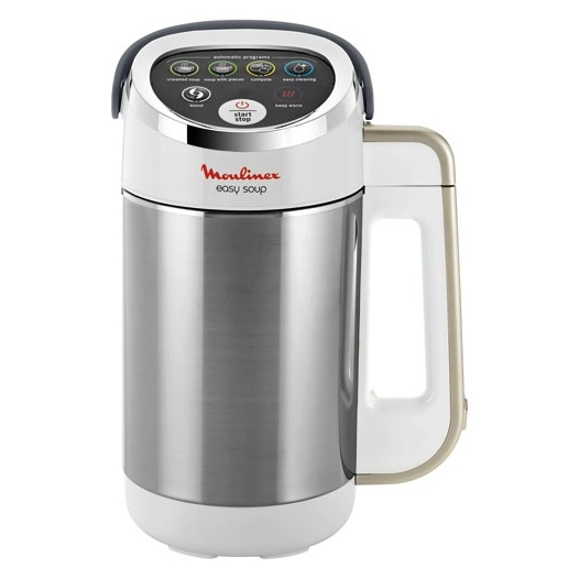 Blender Easy Soup-1000 W-Bol inox poli 1,2 L-4 programmes-Blanc silver - MOULINEX