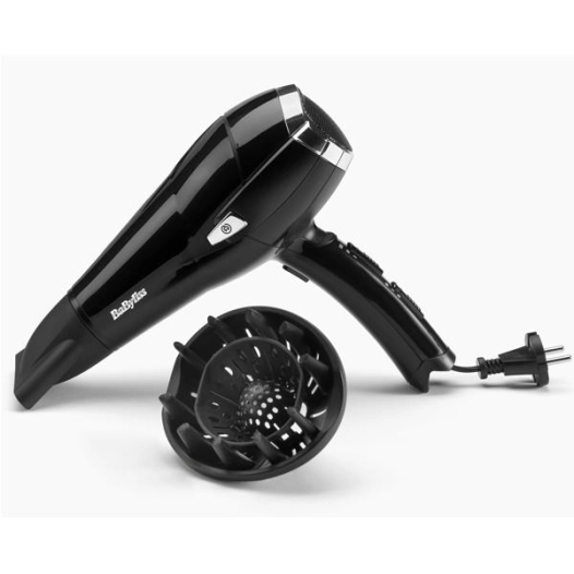 Sèche-cheveux CordKeeper -2000 W-6 vit./T°+ Air frais-Concent. 13 mm-Diffuseur-Noir - BABYLISS