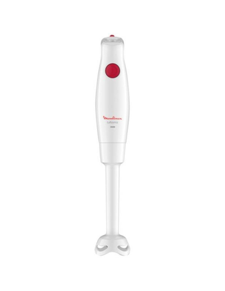Mixeur Turbomix-350 W-Pied détachable plastique-1 vitesse-Blanc rouge - MOULINEX