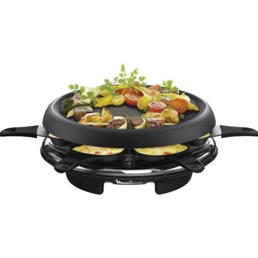 Raclette /Plancha /Crêpe Accessimo - 700 W - 6 poêlons - Voyant lumineux - MOULINEX