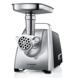 HACHOIR A VIANDE INOX 2200W PUISSANCE 800W CAPACITE 4,3KG/MN 3GRILLES 3/4,8/8MM 3 TAMBOURS RAPEUR EMINCEUR - BOSCH