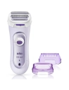 Rasoir Silk Epil Lady Shaver - Têtes rasage, exfoliation et bikini - Lavable - Blanc violet - BRAUN