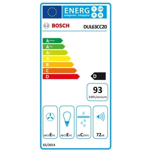 350 m3 - 3 vitesses - Filtres métalliques - Eclairage LED - Casquette - L 60 cm - Blanc - BOSCH