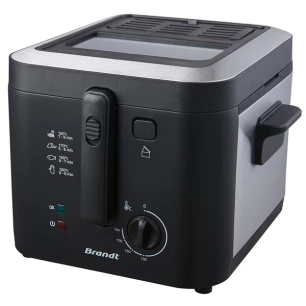 1600 W -2,5 L-0,9 kg de frites-TH réglable-Couvercle amovible-Noir - BRANDT