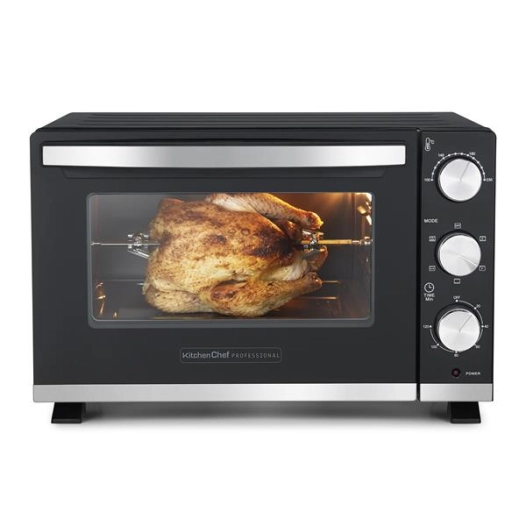 FOUR 30L MULTIFONCTION 1500W MINUTERIE 120MIN ECLAIRAGE TH 230° ACC PANIER A FRITES - KITCHENCHEF