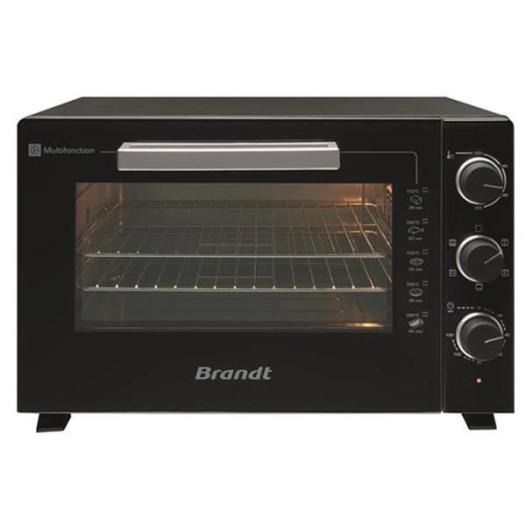 Mini four mécanique 60 L MF-2200 W-Chaleur tournante-Gril-TH-Minuterie-TB-Noir - BRANDT