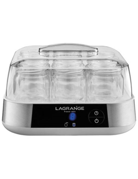 Yaourtière automatique-9 pots en verre à couvercle vissant personnalisable-Prog. 15 h-Bandeau alu - LAGRANGE