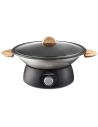 Wok + Fondue Compact-900 W-Couvercle verre-Cuve anti-adhésive-8 fourchettes-Silver - LAGRANGE