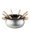 Wok + Fondue Compact-900 W-Couvercle verre-Cuve anti-adhésive-8 fourchettes-Silver - LAGRANGE
