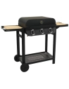 BARBECUE GAZ FLAVO 60CM THERMOMETRE 3BRULEURS CAPOT DOUBLE PAROIS TABLETTE MODULABLE SUR CHARIOT - COOK IN GARDEN