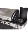 Barbecue gaz FIDGI 4 - 14,5 KW - 2 grilles + plancha - Réchaud latéral - Inox noir - COOK IN GARDEN
