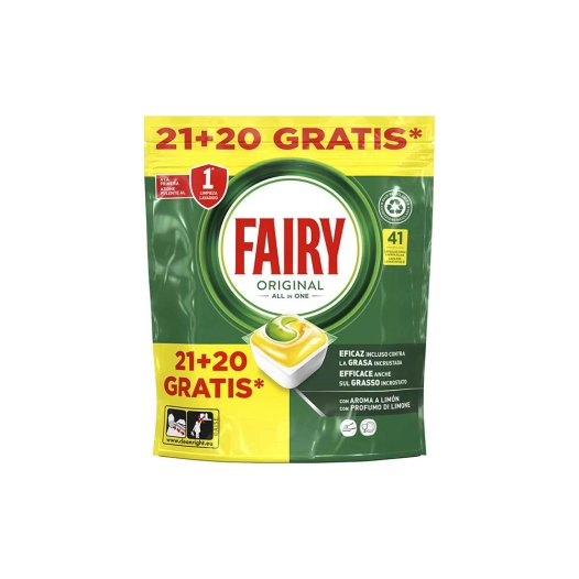 fairy original lave-vaisselle citron 41 unités 21 + 20