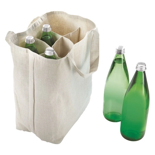 sac bouteilles 6 compartiments coton olivier - metaltex