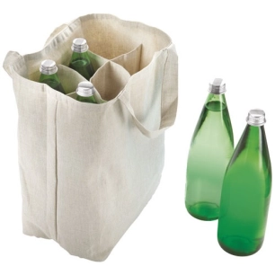 sac bouteilles 6 compartiments coton olivier - metaltex