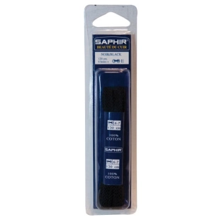 lacets plats moyens 90cm noir 1 paire - saphir