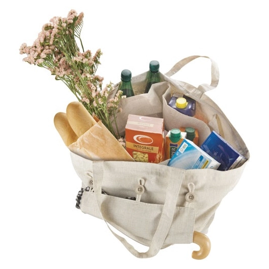 sac à compartiments multi-usages coton olivier - metaltex