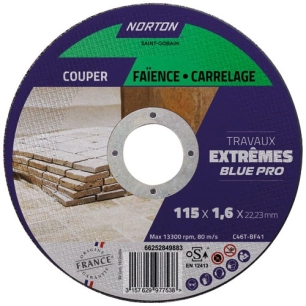 disque à tronçonner extrême carrelage 115x1.6x22.2 - norton