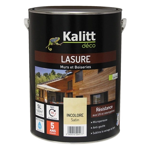 kalitt lasure 5ans les modernes incolore satin 5l - kalitt deco