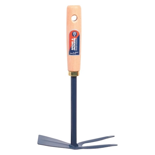 serfouette à fleur panne et fourche 28cm manche bois - spear & jackson