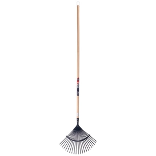 balai à gazon fil plat 22 dents manche hêtre 130cm - spear & jackson
