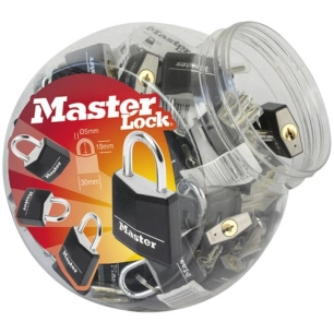 cadenas 30mm alu vinyle noire 3 clés en bocal. - master lock