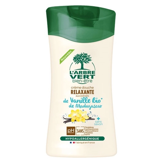 arbre vert creme douche vanille bio 250ml - arbre vert bien etre
