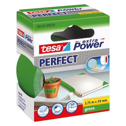 premium réparation toilé super résistant vert 2.75mx38mm - tesa
