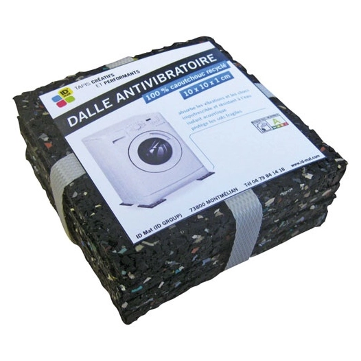 dalle antivibratoire noire 10 x 10 x 1 cm x 4 - idmat