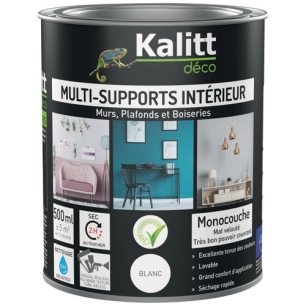 peinture acrylique multi-supports mat 0.5 l blanc - kalitt deco