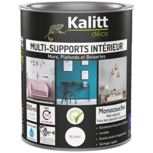 peinture acrylique multi-supports satin 0.5 l blanc - kalitt deco