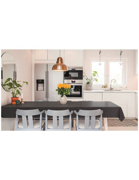 Nappe Bergamo Capri Anthracite Nappe Rouleau PVC Découpable 15m - D-C-TABLE