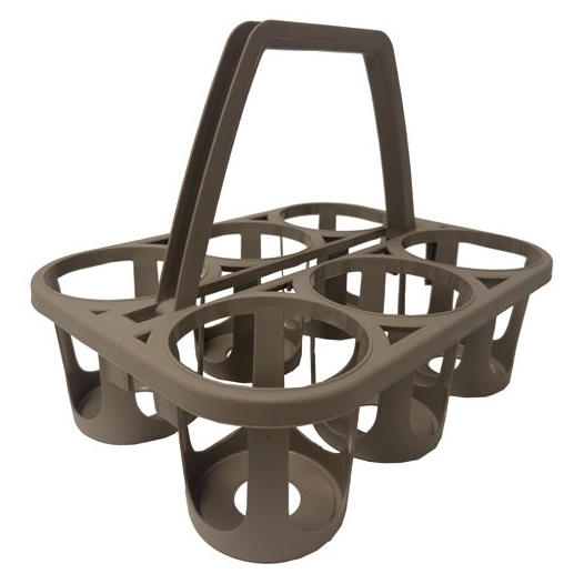 panier 6 bouteilles avec poignée taupe - eda