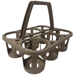 panier 6 bouteilles avec poignée taupe - eda