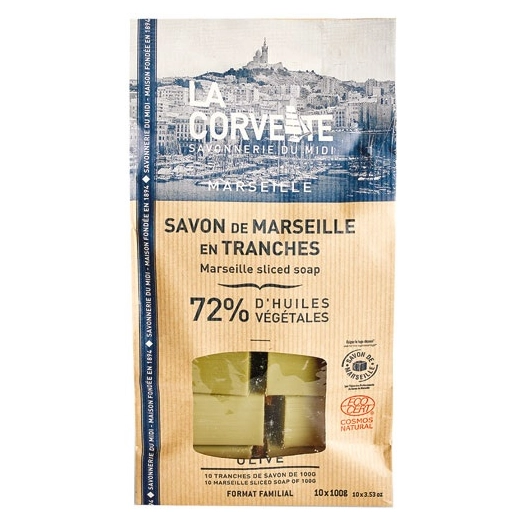 savon de marseille en tranches 100 g x 10 - la corvette