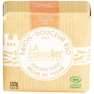 savon douceur bio pèche de vigne 100g - la corvette