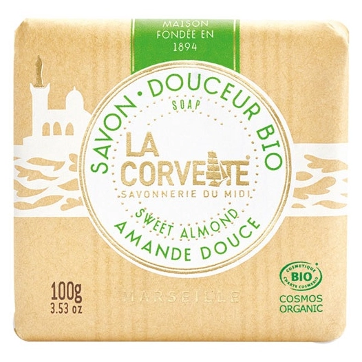 savon douceur bio amande douce 100g - la corvette