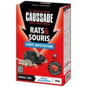 rats souris 10 blocs forte infestation 200 g - caussade