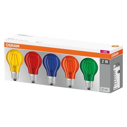 led colorbox standard 1.6w e27 verre déco x 5 en boite - osram