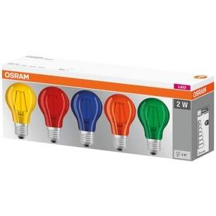 led colorbox standard 1.6w e27 verre déco x 5 en boite - osram