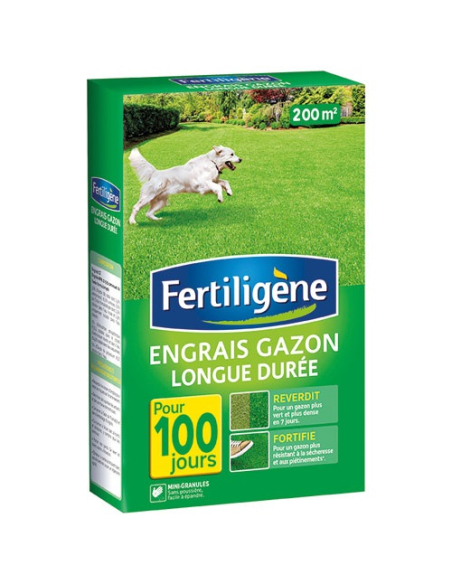 engrais gazon longue durée 4kg 200m² - fertiligene