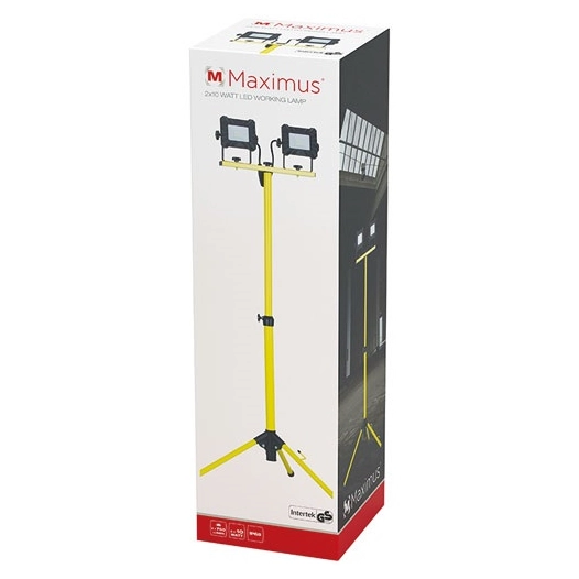 projecteur double filaire sur pied 2 x 750 lumens - maximus