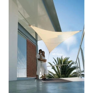 voile ombrage triangulaire serenity 5x5m sable - jardiline
