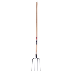 fourche à fumier à douille 4 dents manche pomme 135cm - spear & jackson