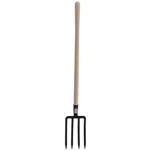 fourche à bêcher 4 dents manche pomme noire - spear & jackson