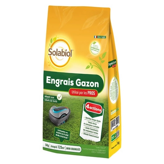 engrais gazon professionnel 5kg - solabiol