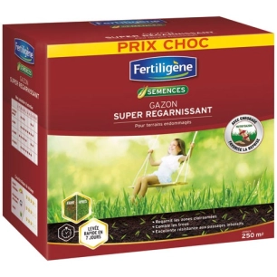 gazon super regarnissant 250m² 5kg - fertiligene