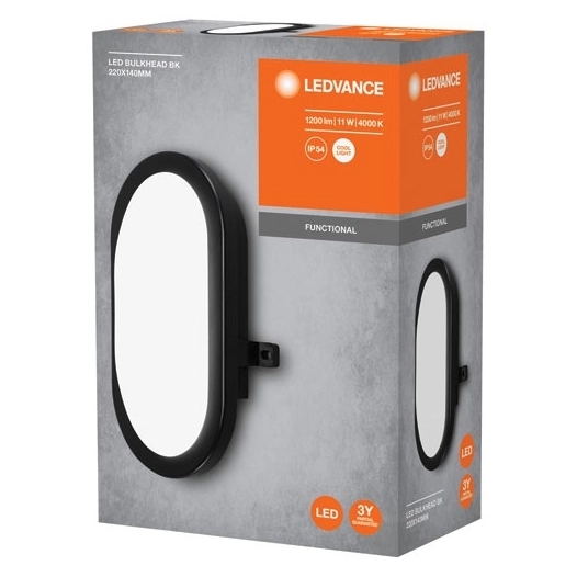 led bulkhead 11w 840 bk 6x1 - ledvance