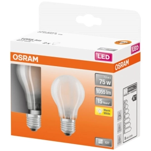 led std full glass 7.5w e27 blanc chaud boite 2 - osram